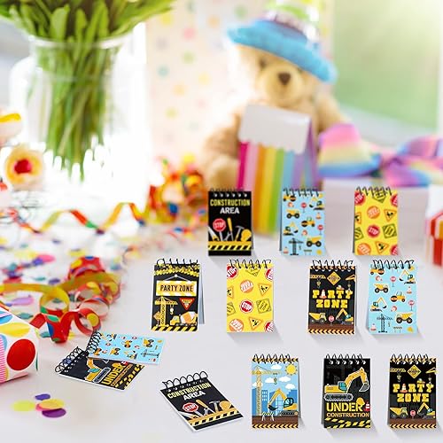 Miniatura 5 de Containlol 24 piezas de recuerdos de fiesta de construcción, mini cuadernos de espiral de construcción, camión, fiesta de cumpleaños, suministros de