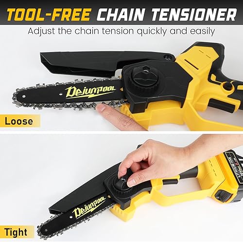 Miniatura 7 de Mini motosierra inalámbrica compatible con batería Dewalt de 20 V MAX (sin batería), motosierra eléctrica pequeña de 6 pulgadas y 8 pulgadas, sin