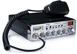 Uniden Rádio CB Profissional de 40 Canais com Modo Duplo AM/FM, Medidor SWR Integrado, Função PA/CB, Corte Alto, Controle de Ganho RF/Microfone e Canal Instantâneo 9 - Prata - Para Caminhoneiros