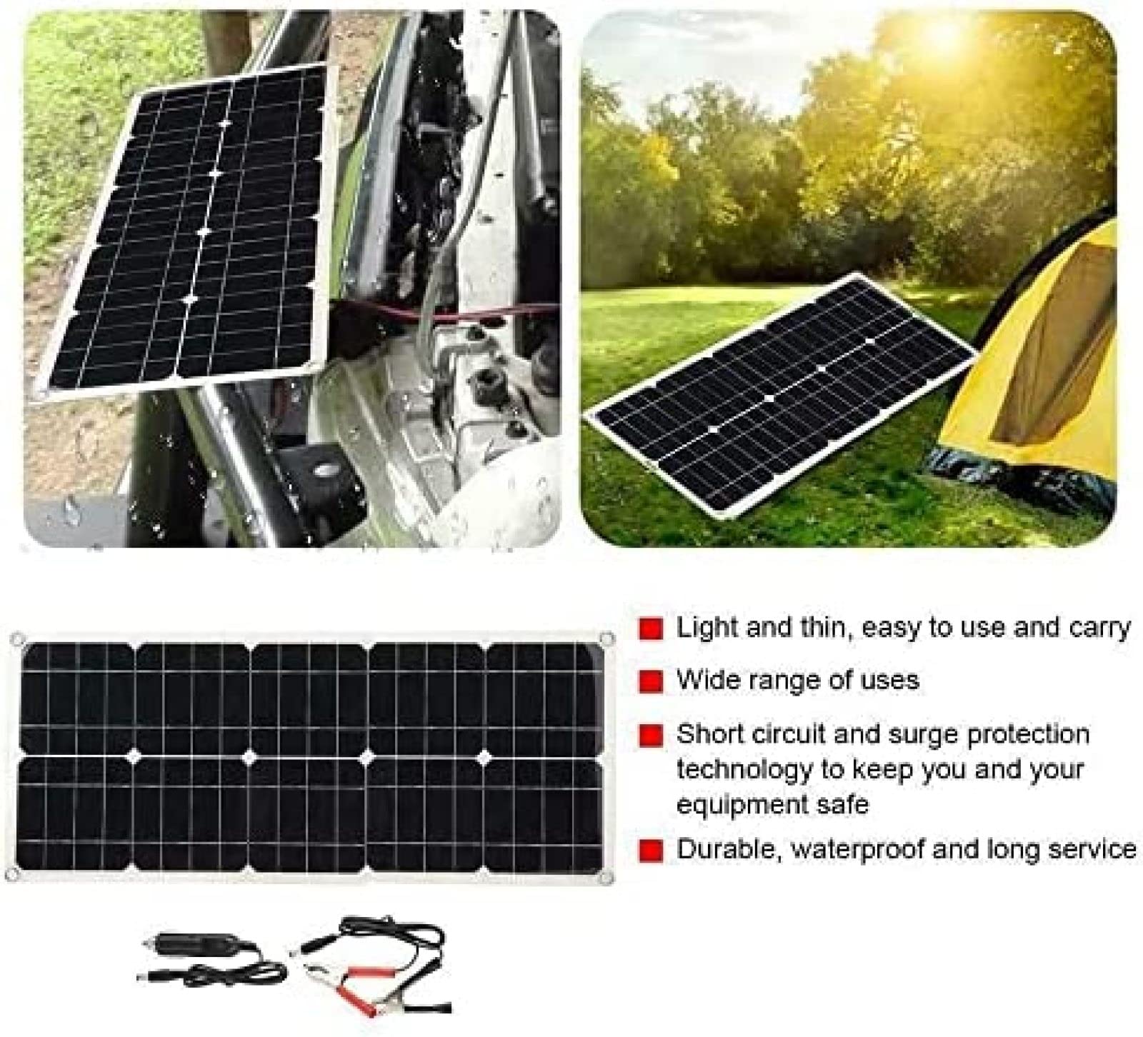 Kit De Panel Solar Flexible (100 W 200 W 300 W 400 W 500 W 600 W) + Controlador De 40 A, Panel Solar Portátil De Alimentación USB De 12 V Para Autocaravana/techo/barco/coche/camping, Ultraligero/u