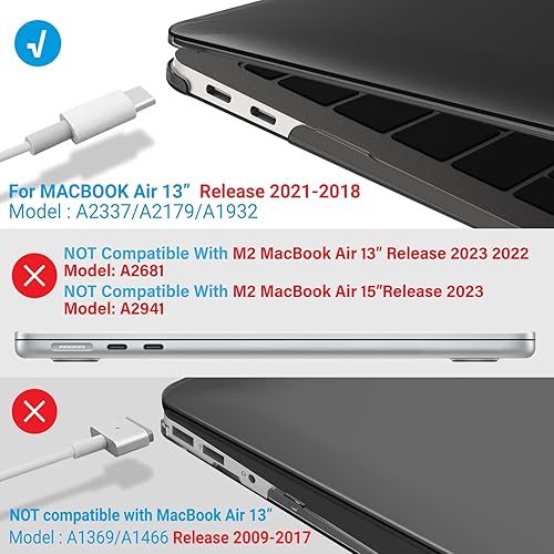 Miniatura 100 de IBENZER - Carcasa rígida para MacBook Air de 13 pulgadas versión 2020, 2019, 2018, A1932, A2179, con funda de teclado para Apple Mac Air 13 Retina