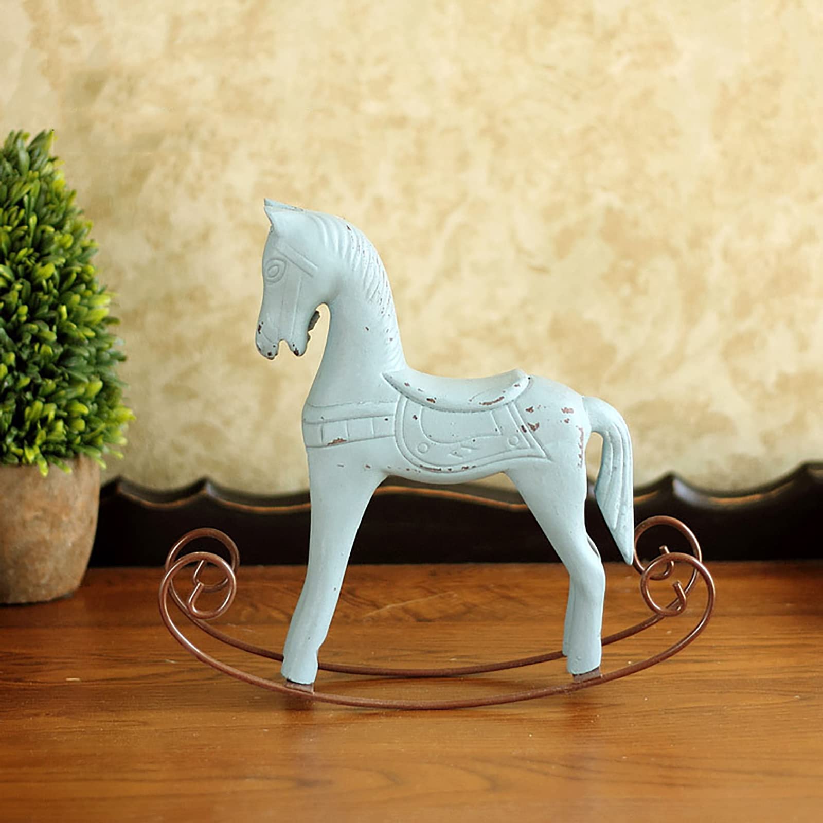 Cheval à bascule en bois cadeau de Noël vintage authentique