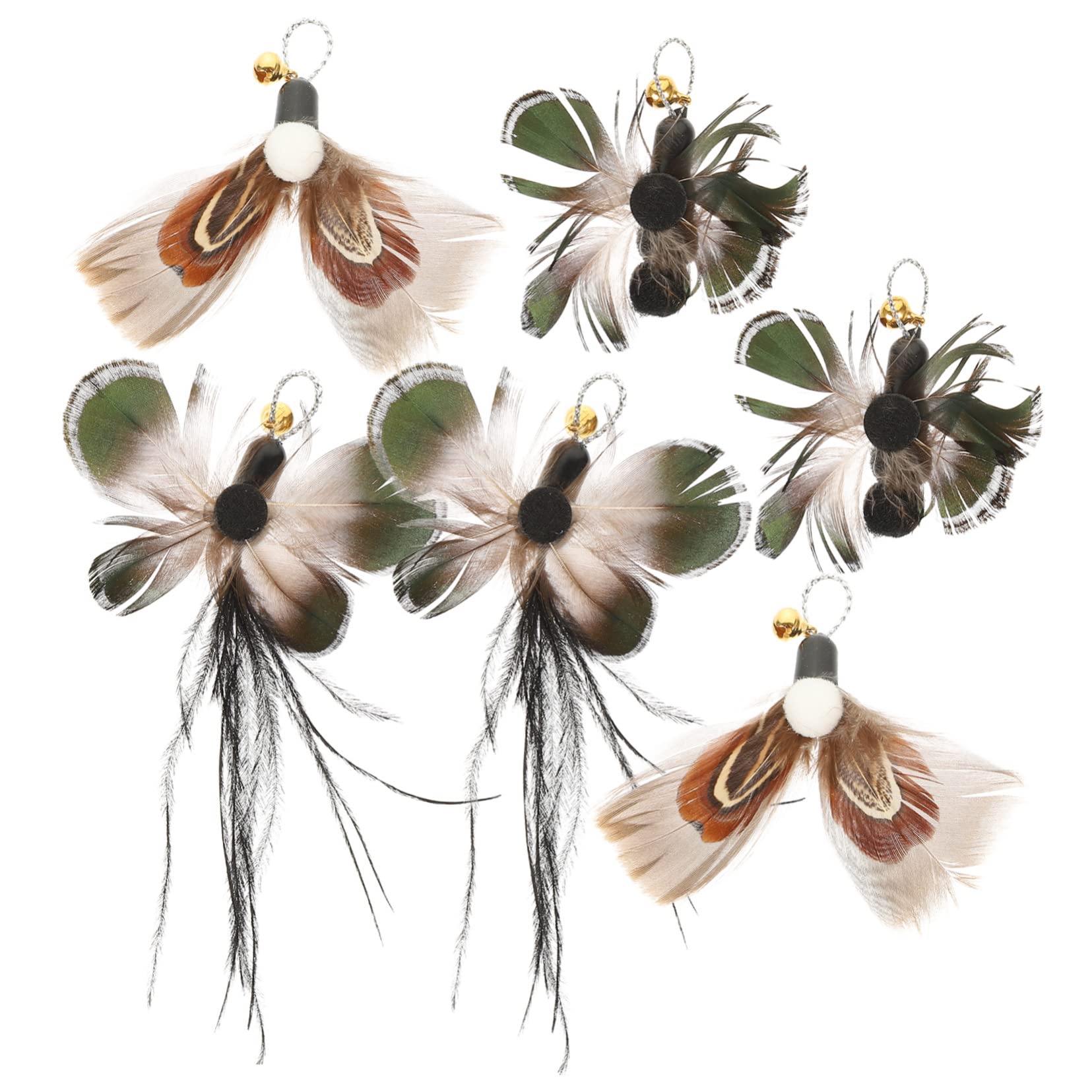 INOOMP 24pièces Têtes De Rechange pour Canne à Chat Jouets Insectes Et Plumes Améliorez De Chat
