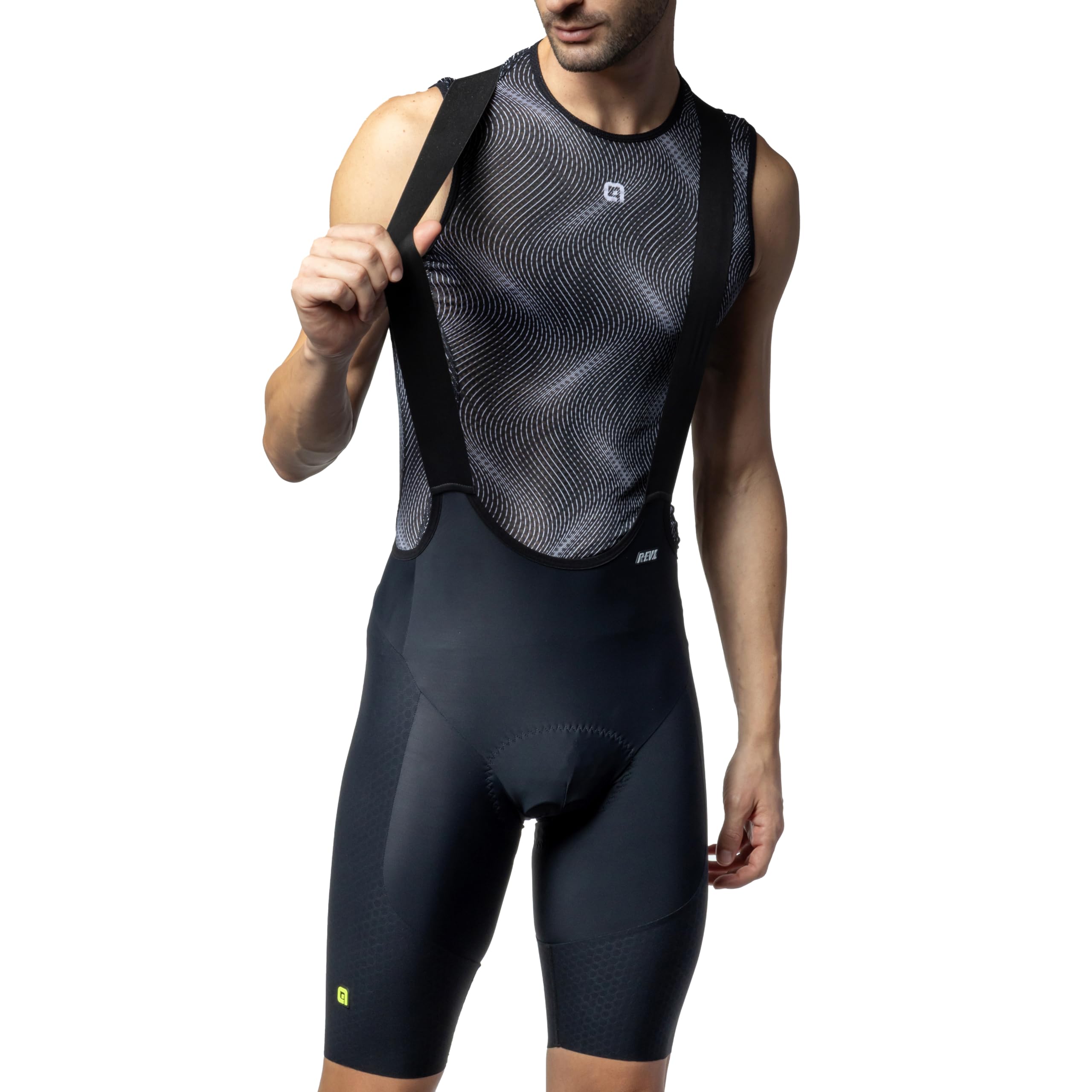 Alé Cycling Men's R-EV1 Hammer 2.0 Bib Shorts, Black, L