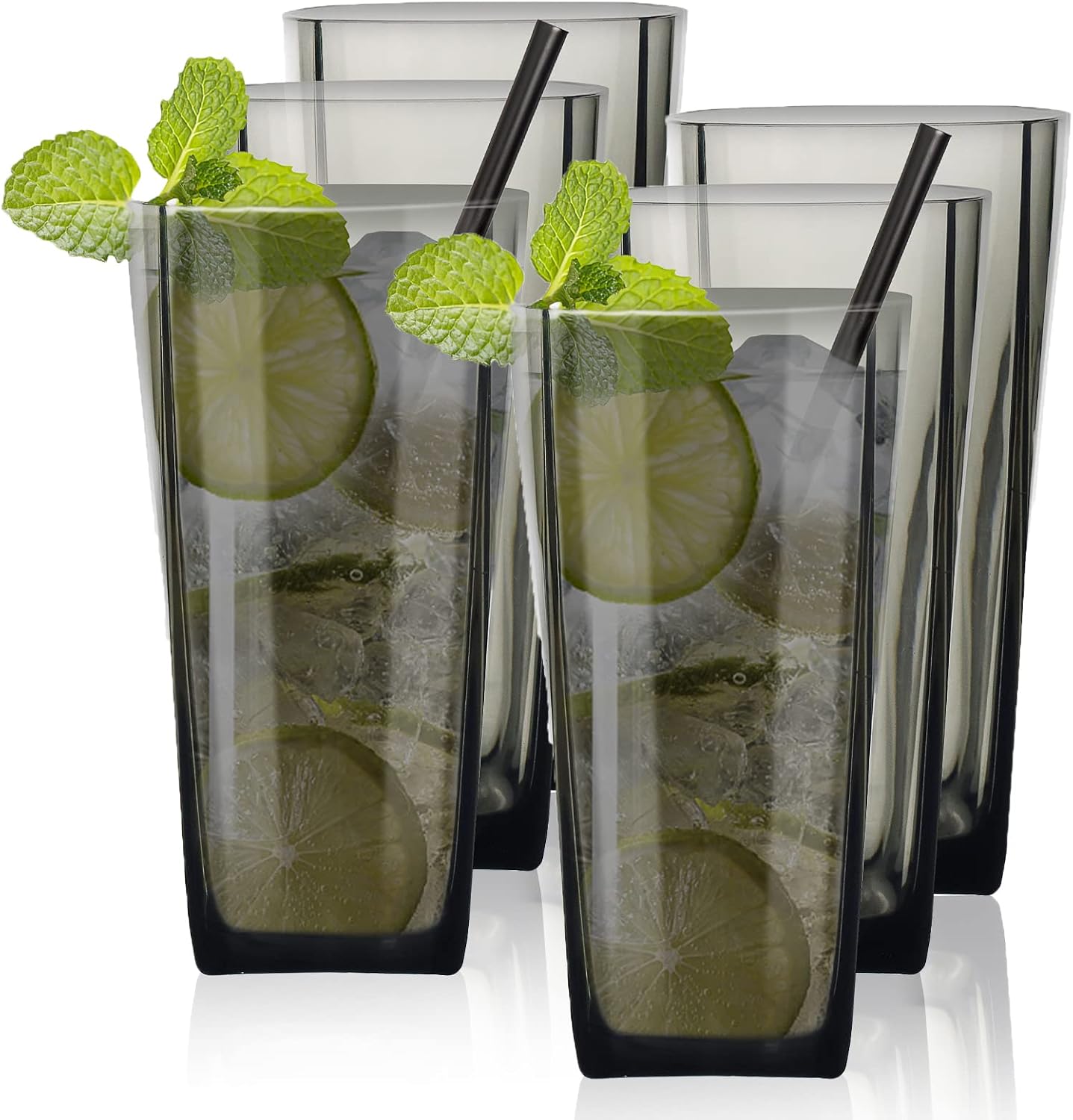 YCWF 20 Ounce Plastic Water Tumblers with Cleaning Brush,Reusable