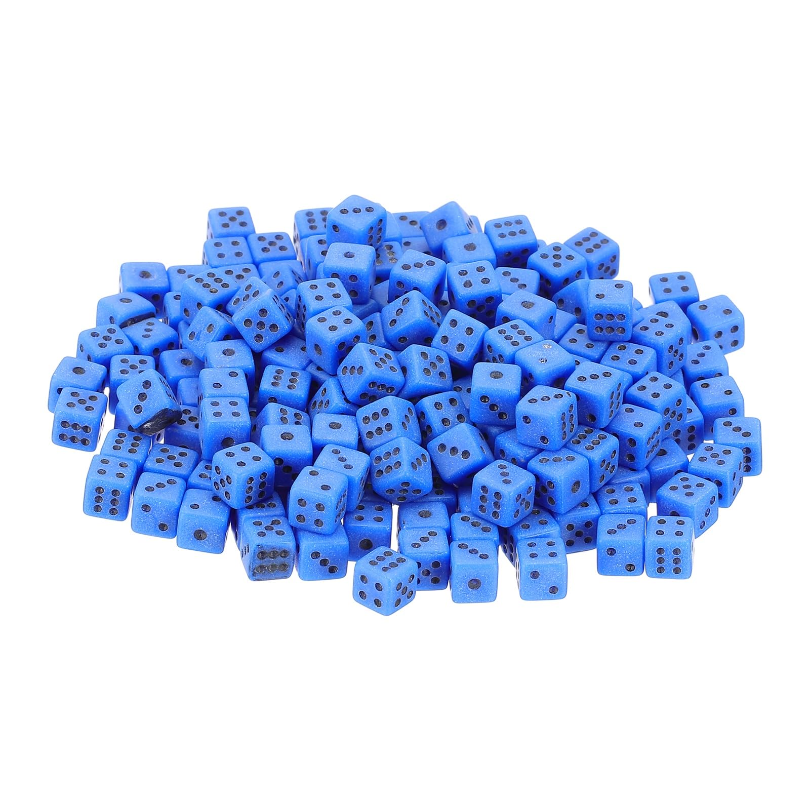 sourcing map 150Pcs Mini Dice, 5mm/0.2" Acrylic Tiny Six Side Game Dot Square Dice Bulk for Table Board Game Party Activities, Blue/Black — image 1