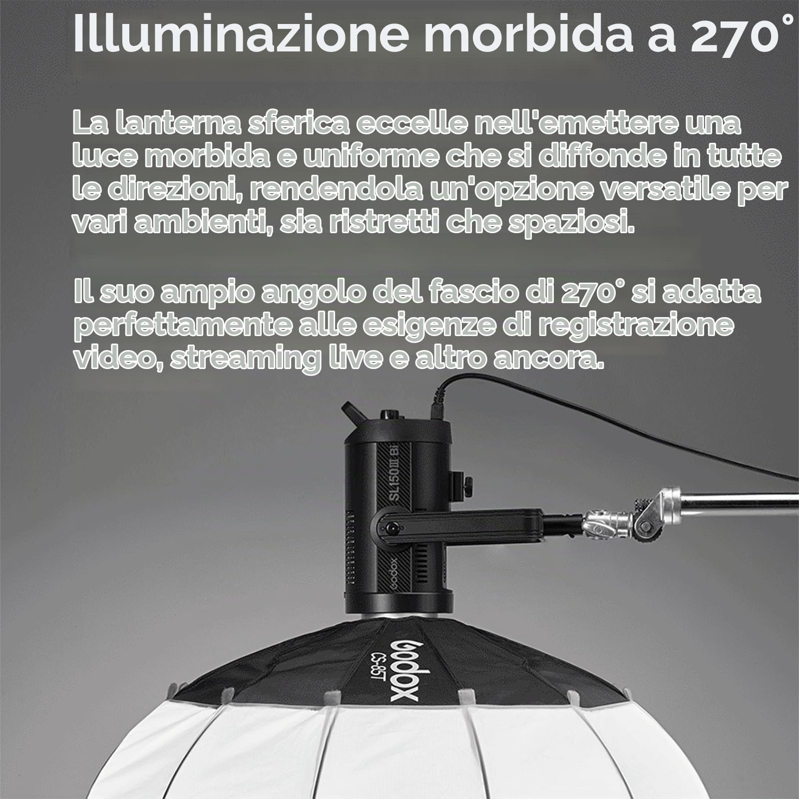 GODOX CS-50T Lanterna Softbox, 50cm Fotografico Soft Box | Montaggio e Smontaggio Rapido, Pieghevole, Bowens Mount per Studio Light SL60W SL100D SK400III-V MS200-V MS300-V DP400III-V