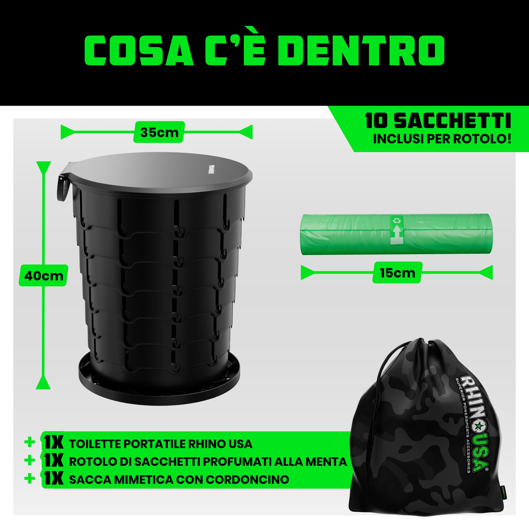 Rhino USA Sacchetti extra per WC e WC portatili