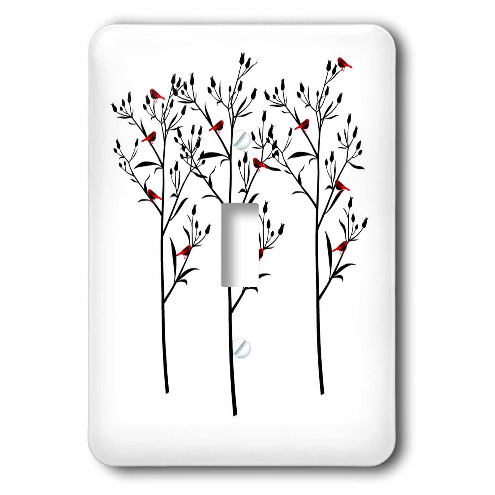 Interrupteur simple de type bascule imprimé oiseaux tricolores pour chambre