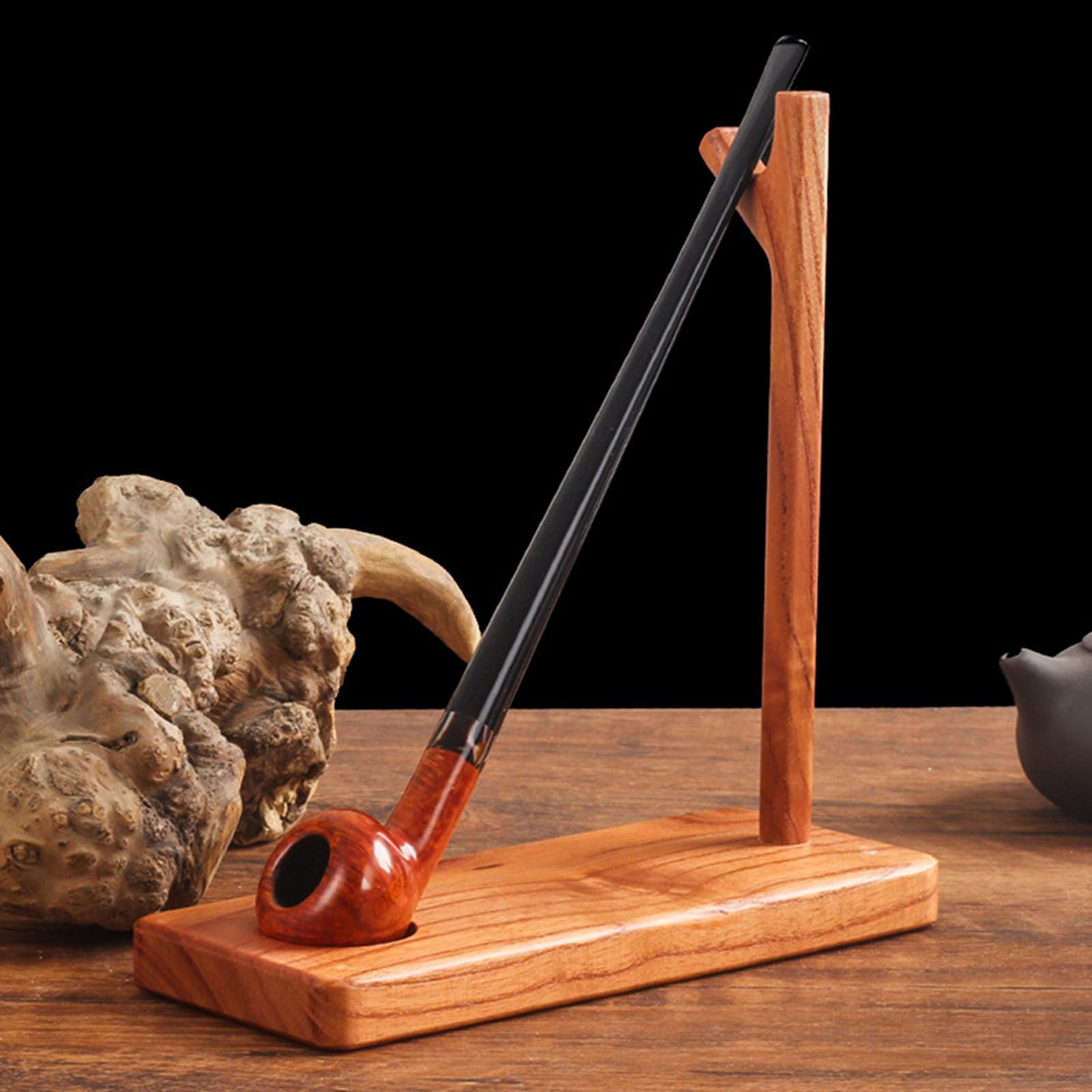 Présentoir à pipe à tabac en bois idéal sur un bureau pour poser sa pipe longue