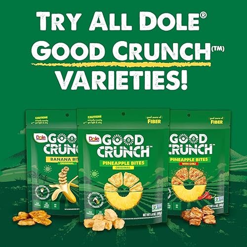 Miniatura 6 de Dole Good Crunch Piña con bocadillos de frutas secas de chile, sin gluten y bocadillo vegano, bolsas de 1.4 onzas (paquete de 6)