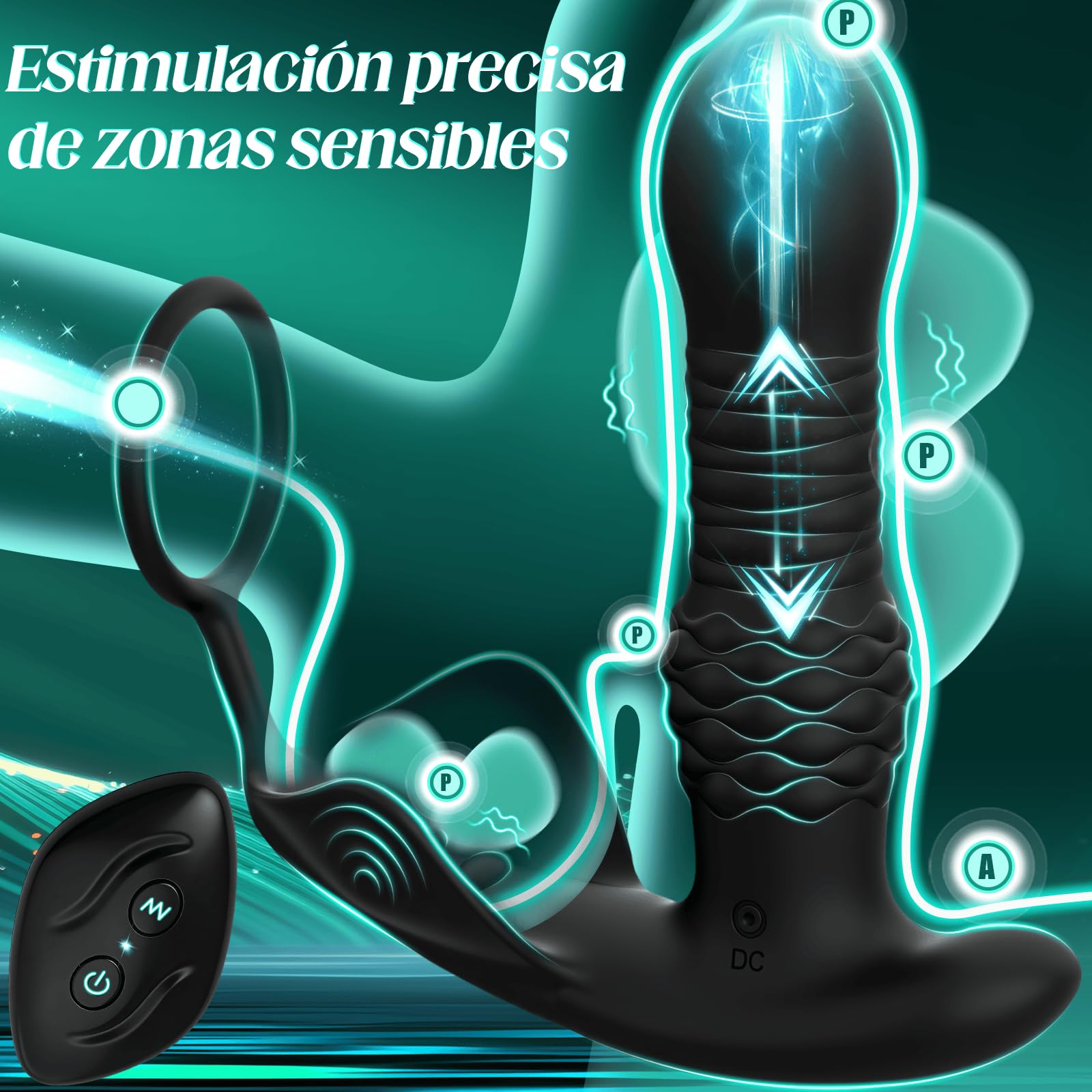 Vibradores Anales para Hombres con Anillo Pene Estimulador Prostata | Dildo Anal Vibrador de Próstata Vibrador Consoladores.. para Hombre con Vibración Masturbador Eróticos para Pareja Sexuales