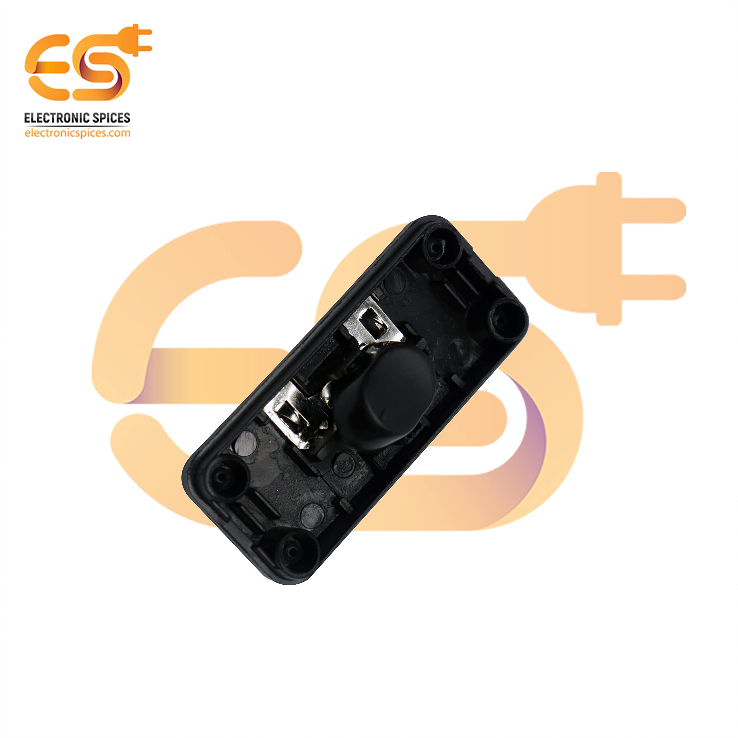 Electronic Spices Black SPST Halfway Rocker Button Inline Switch For Table Lamp (Pack of 10) 2