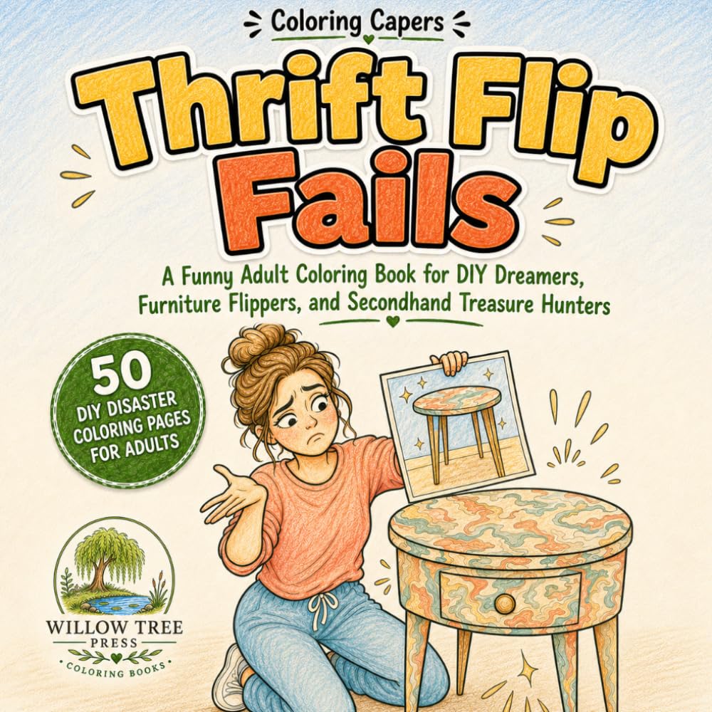 Thrift Flip Fails: A Funny Adult Coloring Book for DIY Dreamers, Furniture Flippers, and Secondhand Treasure Hunters (Coloring Capers)