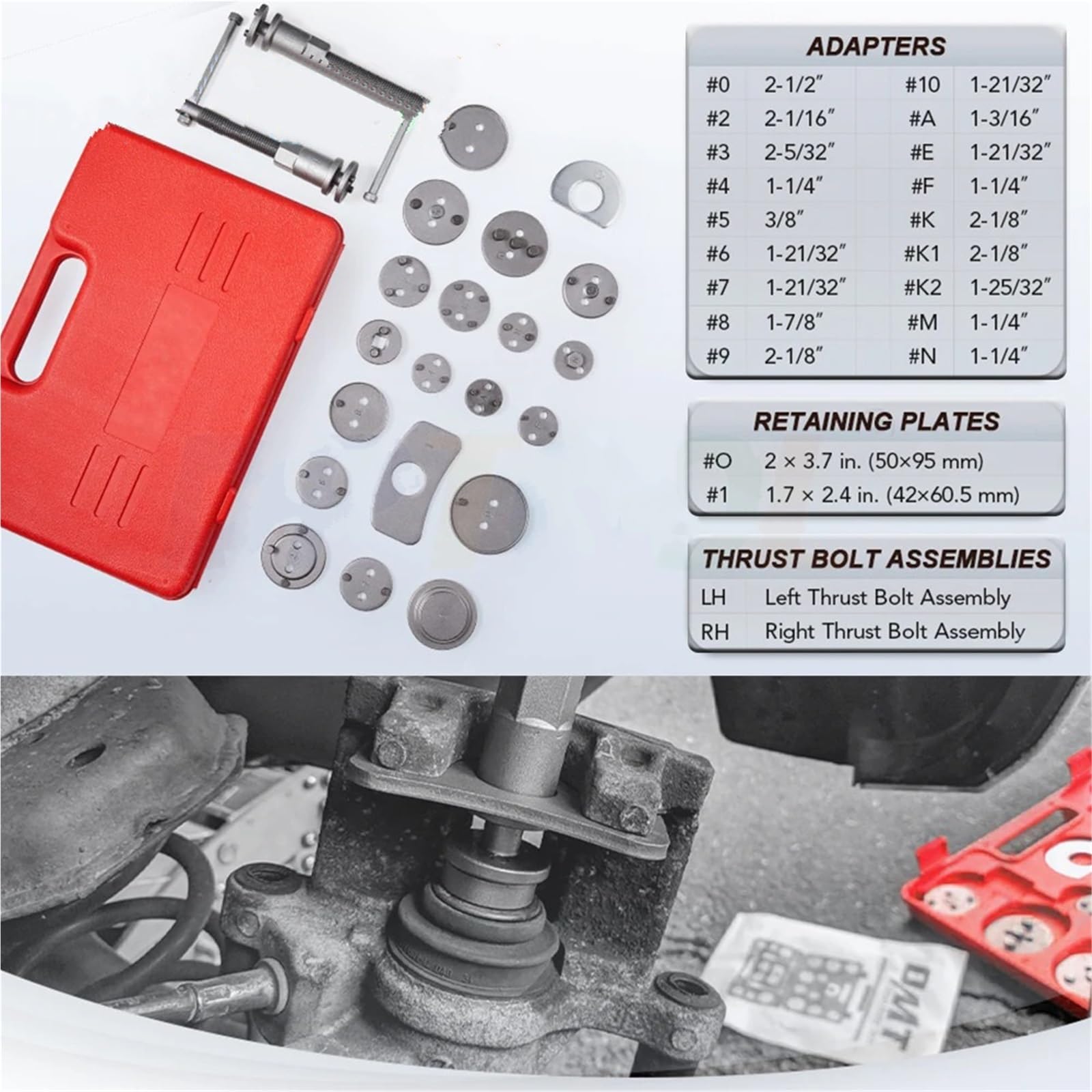 cojinete de leva Compatible con herramientas de reparación garaje | Compresor de pistón de freno trasero de viento, pinza de freno de disco de coche Universal, 22 Uds.(12pcs)