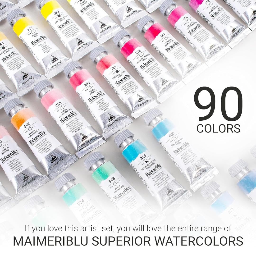 Maimeri MaimeriBlu - Set di pittura ad acquerello The Mint Gardener Sarah Simon, 12 ml, 6 pezzi, colori assortiti
