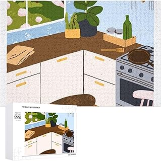 Impossible Jigsaw Puzzle for Adults，Sunlit Kitchen Retreat A Peaceful Breakfast Spot1000 PCS，challenging