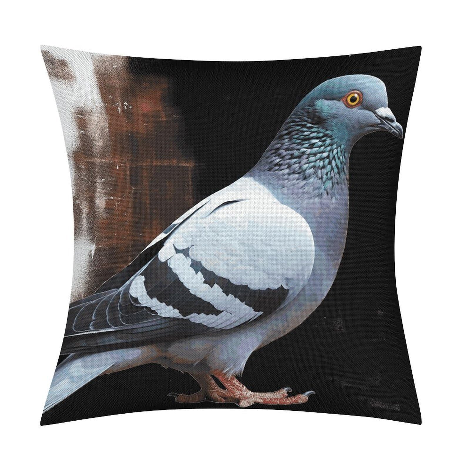JTREHY Pigeon Throw Pillow Covers Farmhouse Pillow Cover Standard Pillow Shams Decorative Square Pillowcases Soft Pillow Cases Wrinkle Fade Resistant for Couch Home 18x18 Inch