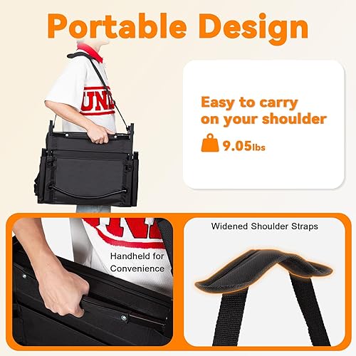 Miniatura 6 de Romswi Asiento de estadio con respaldo alto ajustable en altura y soporte lumbar, paquete de 2 sillas con 2 ajustes de altura, reposabrazos y