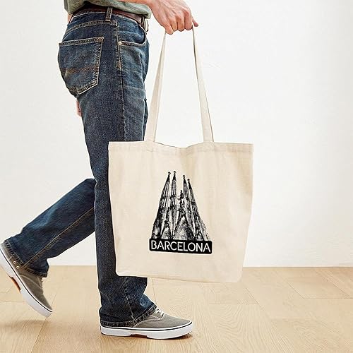 Miniatura 4 de CafePress Barcelona Sagrada Familia Tote Bag Bolsa de lona natural, bolsa de compras reutilizable, Caqui