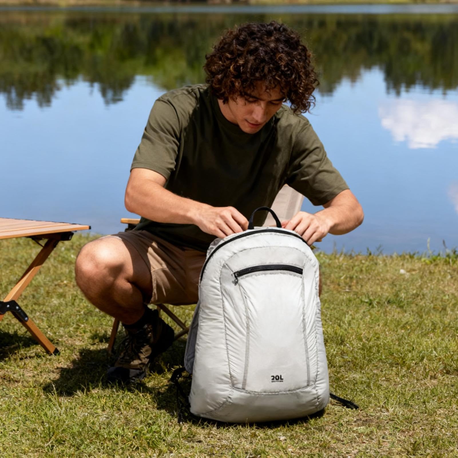 Generisch Plecak na wędrówki – wodoszczelny plecak turystyczny 20 l | składana torba podróżna, na podróż, fitness, do pracy, na kemping, do szkoły, na podróż z plecakiem, na zewnątrz, dla mężczyzn i