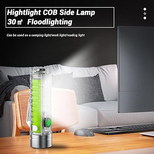 Miniatura 4 de FZH Linterna pequeña y potente recargable  350 lúmenes 1500mAh linternas LED con 8 modos de luz, linternas magnéticas impermeables de mano para