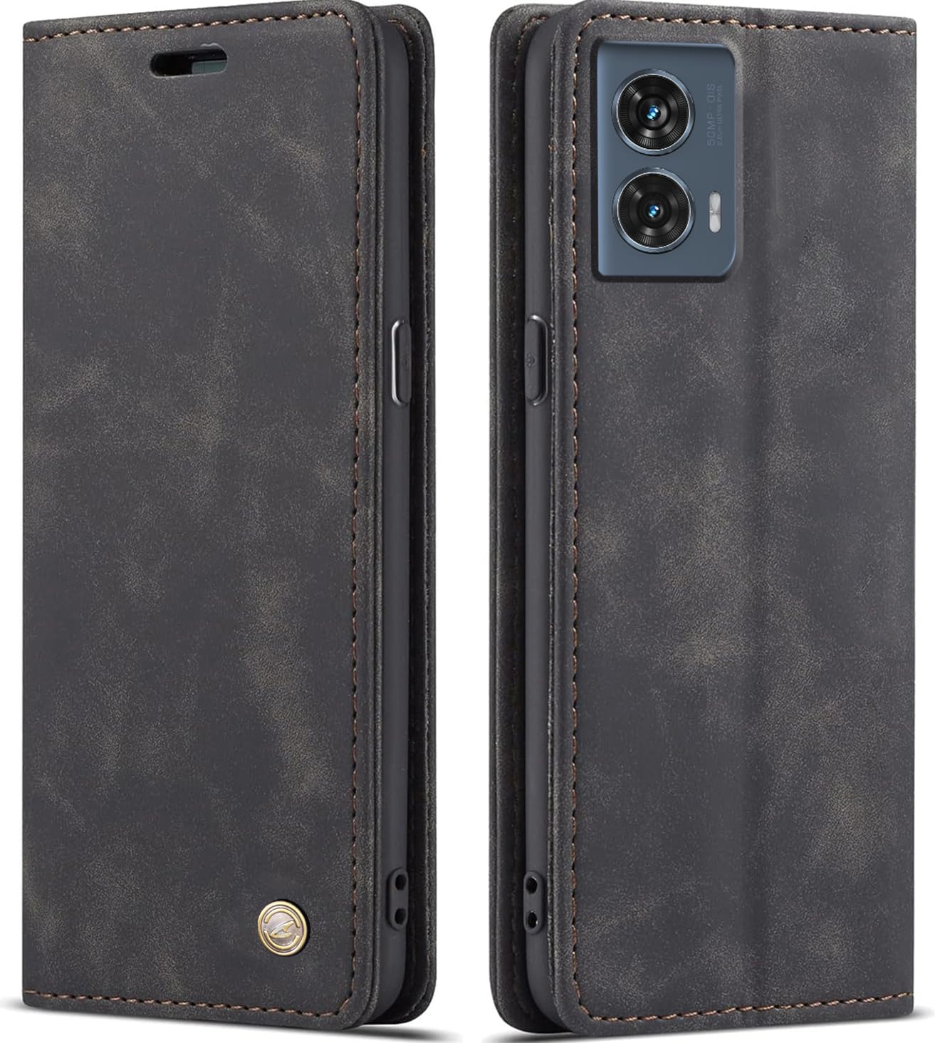 ClickCase for Motorola Moto G85 5G Sheepskin Series Faux Soft Leather Wallet Flip Case Kick Stand with Magnetic Closure Lightweight Slim Flip Cover for Motorola Moto G85 5G (Greyish Black) (B0D9LRMN1D) Amazon Price History, Amazon Price Tracker