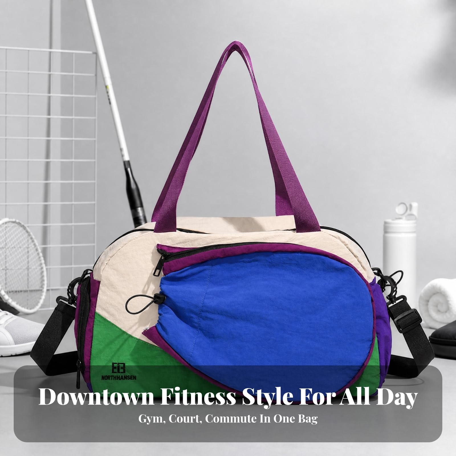 Borsa da Palestra con Scomparto Separato Leggera Borsa a Sacco Sportiva Compatta per Viaggi nel Fine Settimana, Tragitto Quotidiano, Arancio