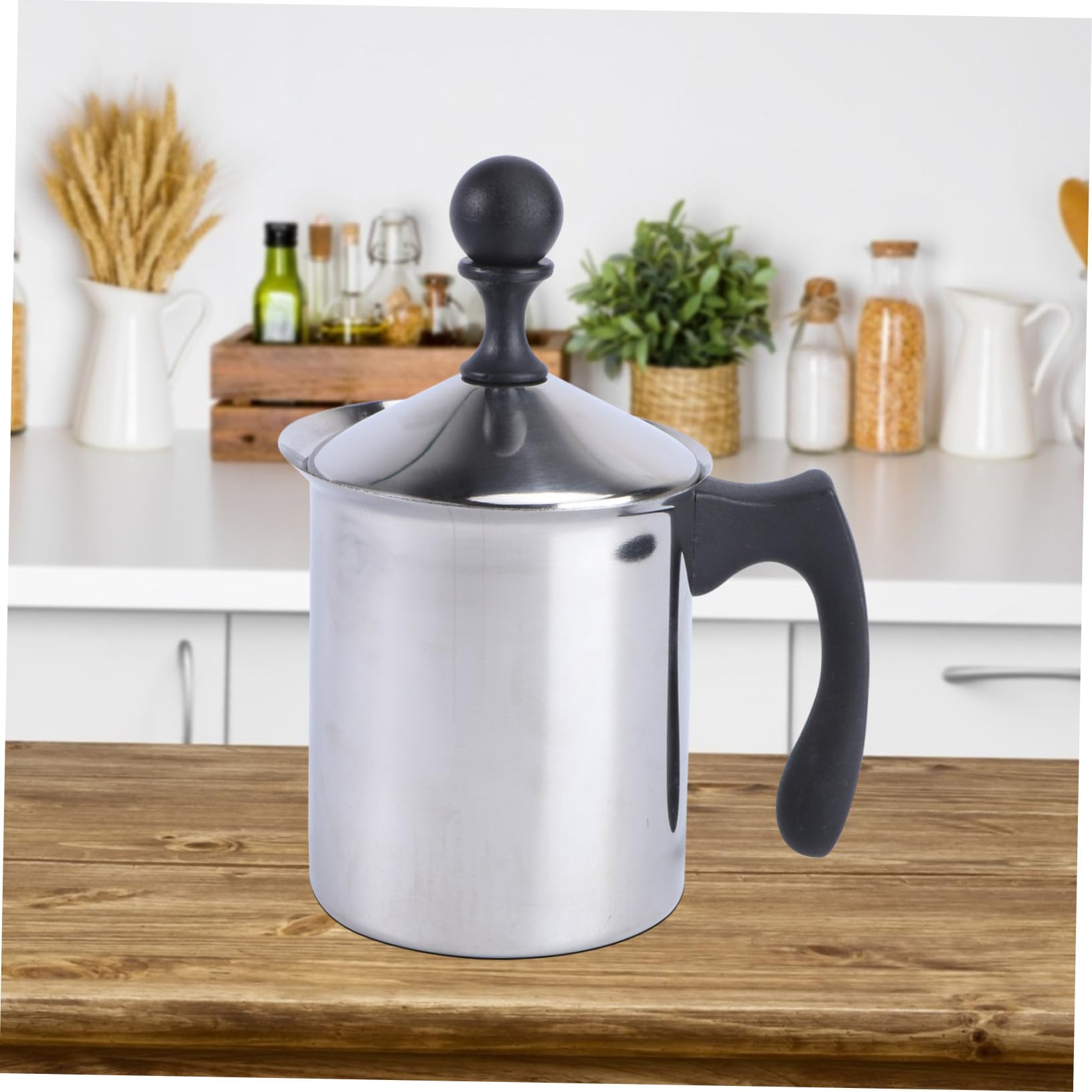 Espumador Plata 800cc de Leche Inoxidable Manual de Acero