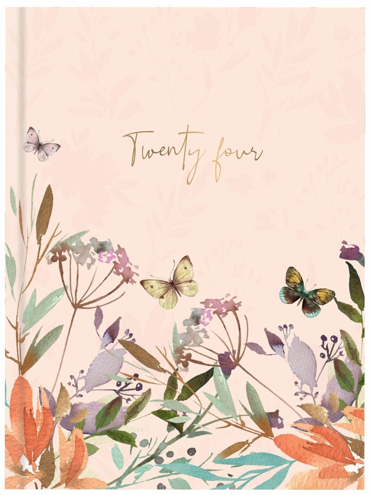 Orbitron 2026 A5 Week To View Botanical Butterflies & Rabbit WTV Personal Diary Planner (Butterfly Pink)