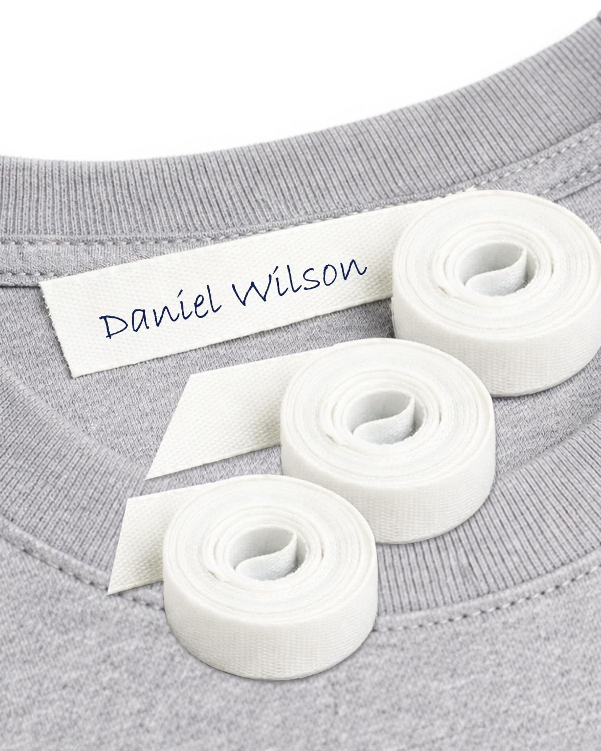 3 Iron-On White Fabric Tape. Writable Clothing Label Roll, 3m x 1cm. for Kids, School & Care Settings, Nursery