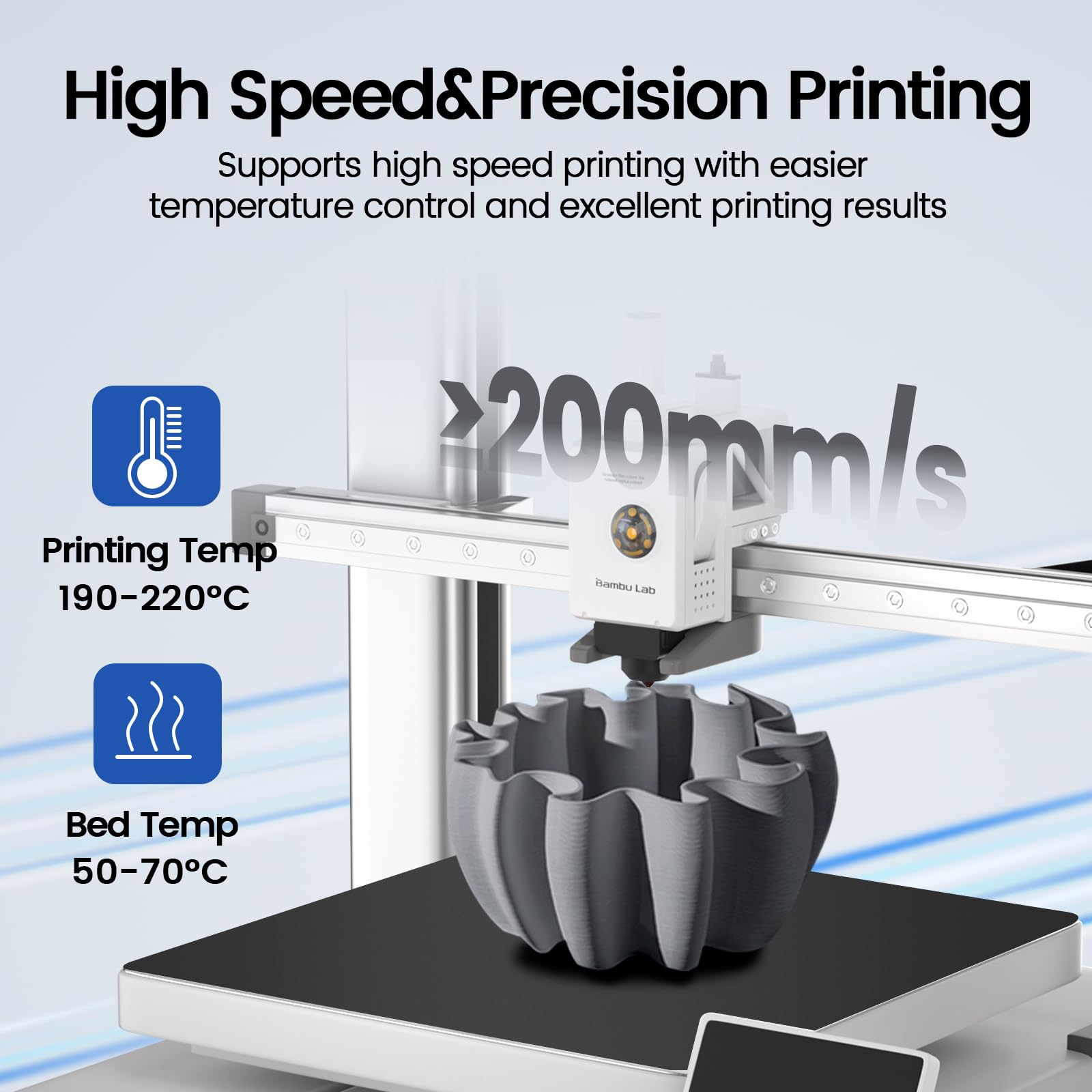 Filamento per Stampante 3D,PLA Filament 1.75mm Precisione Dimensionale+/-0.03mm Filamento Stampa 3D Compatible with Bambu Lab X1/P1/Anycubic/Creality All 3D Printer-2kg Spool (4.4lbs)-Nero+Grigio