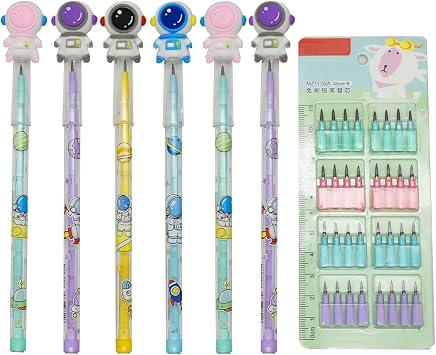 12 Pcs Astronaut Stackable Pencils Spaceman No Sharpening Pencil