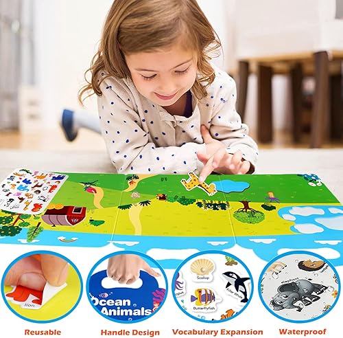 Miniatura 9 de Paquete de 3 libros de calcomanías reutilizables para niños pequeños de 2 a 4 años, libros de calcomanías para niños pequeños de 1 a 3 años, regalos