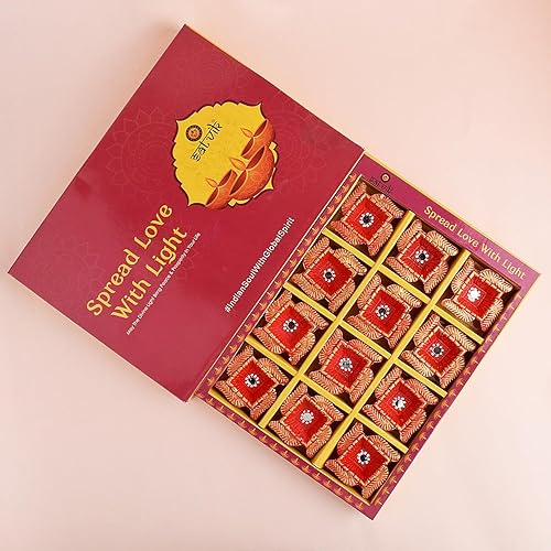 Miniatura 9 de SATVIK - Juego de 12 piezas de arcilla Diya terracota Dia tradicional Puja Vilakku lámpara de aceite Natural Mitti Diya Tea Light Welcome Diwali