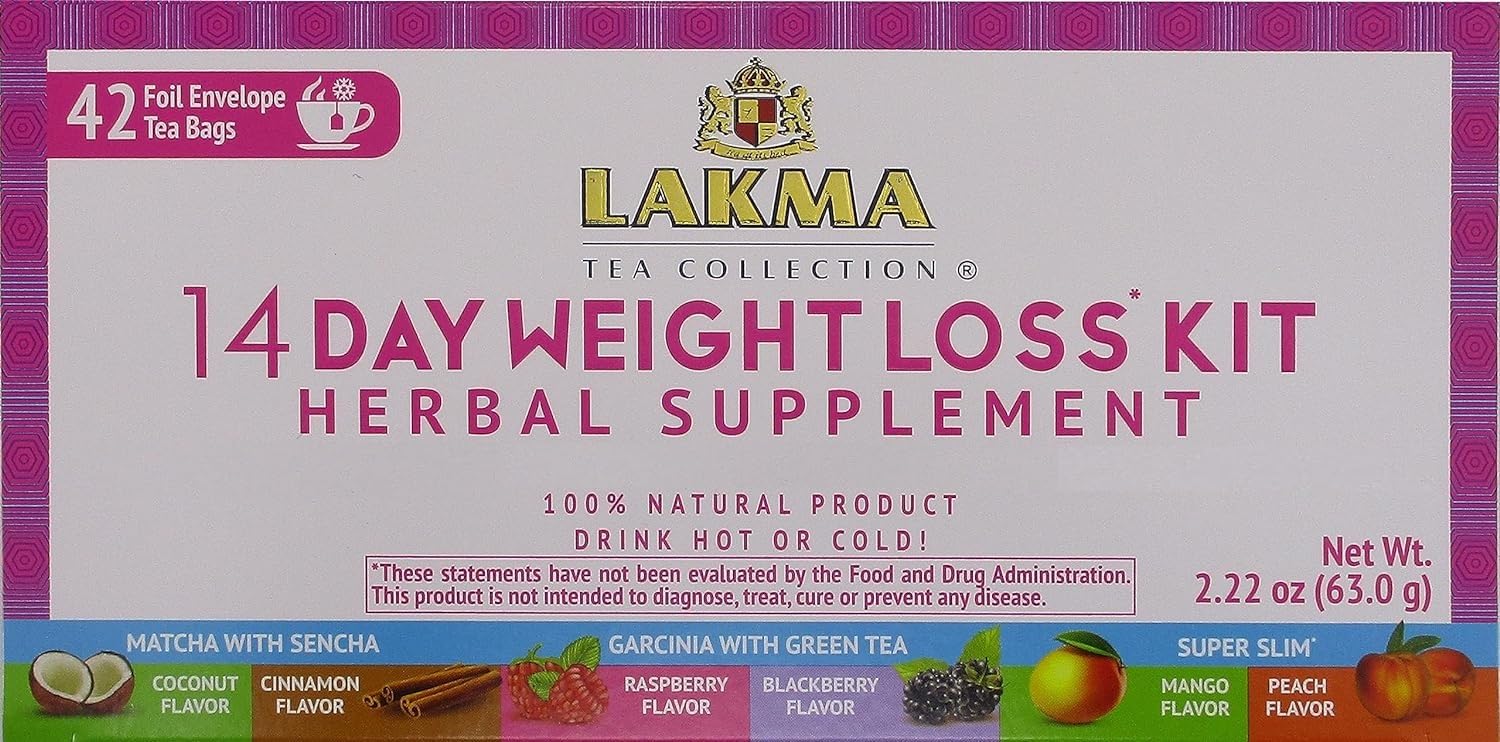 HYLEYS Lakma 14 Day Weight Loss Kit Green Tea - 42 Tea Bags — Amazon image 2