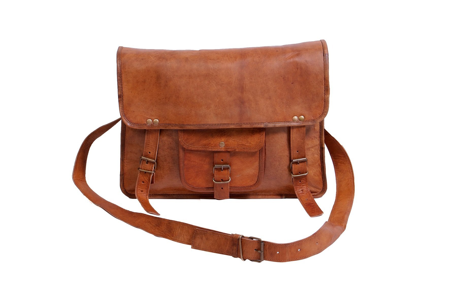 pranjals house Vintage Brown Genuine Leather Handmade Messenger Bag-picture-50