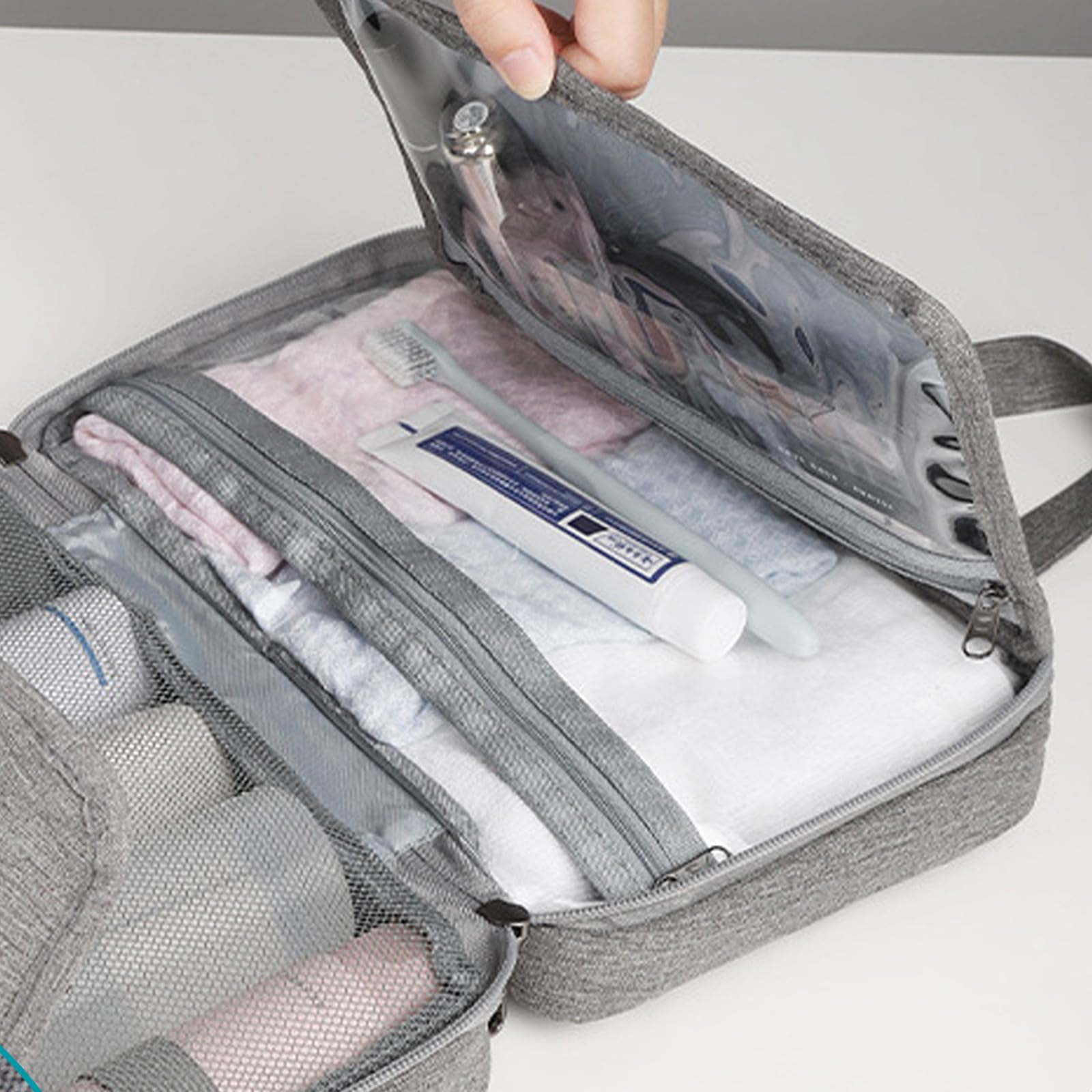 Alipis Borsa da e Rifiniture Accurate Pieghevole da Viaggio in Poliestere Grande Capacità e Scomparti Multipli, Design Compatto per Campeggio e Viaggio