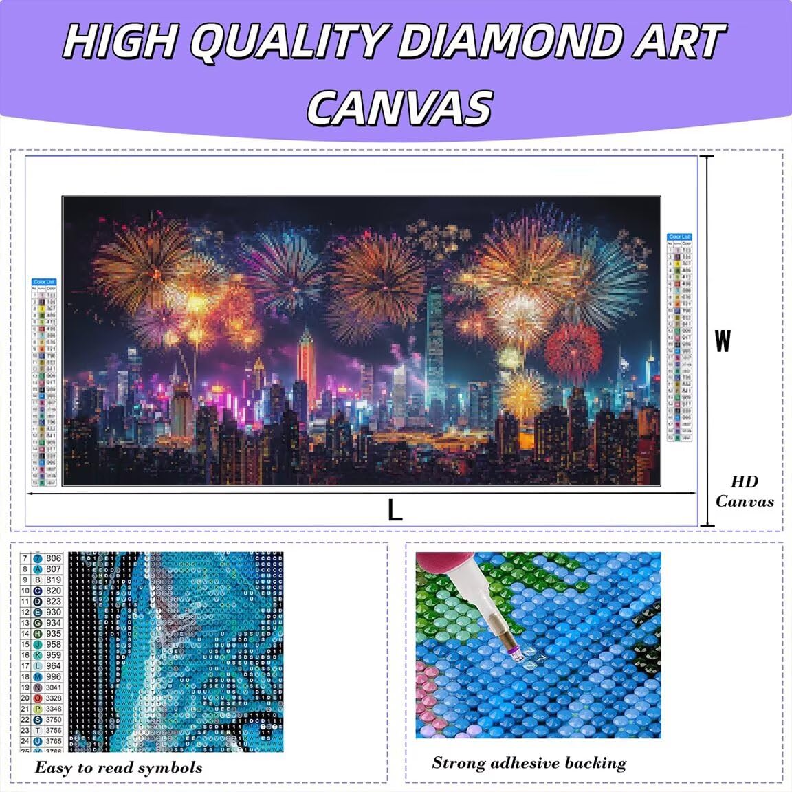 Diamond Painting Groß XXL 200x100cm, 5D Diamond Painting Stadt Bilder -0399