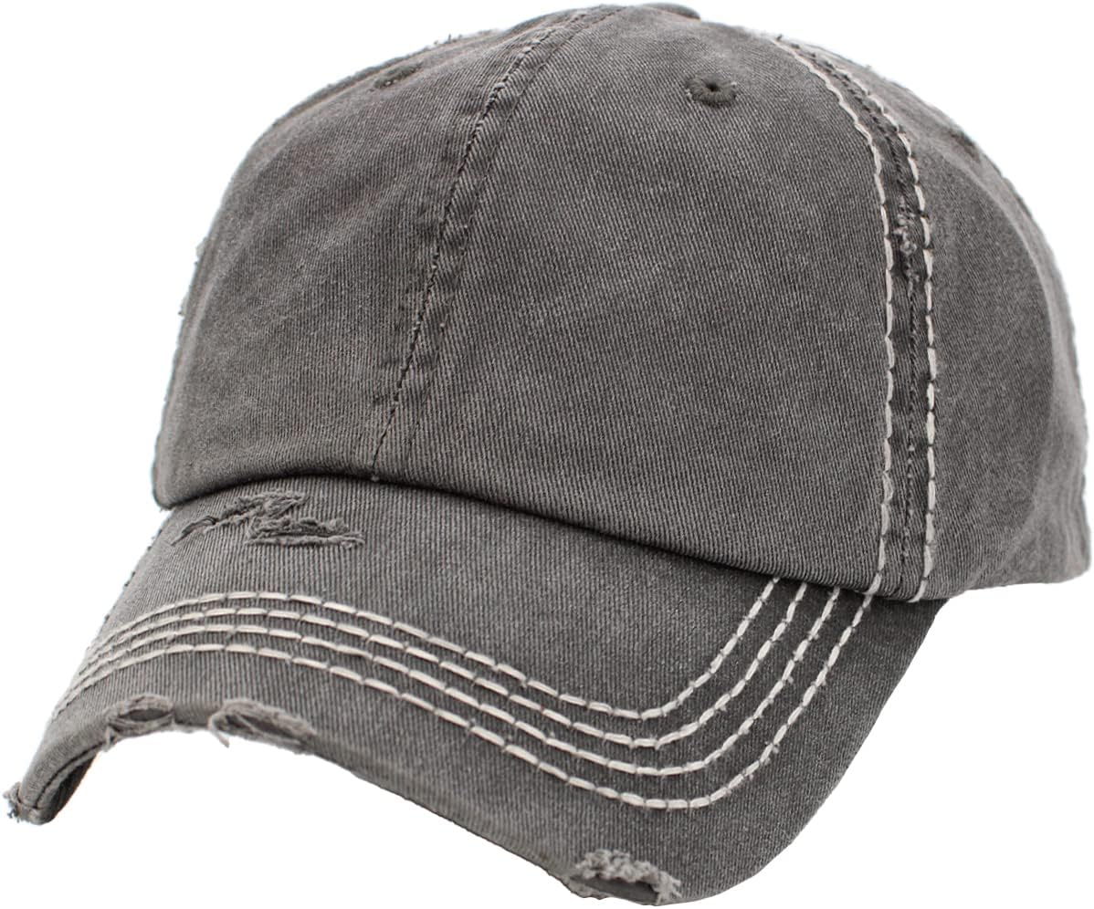 Vintage Washed Distressed Cotton Dad Hat Baseball Cap Adjustable Polo Trucker Unisex Style Headwear