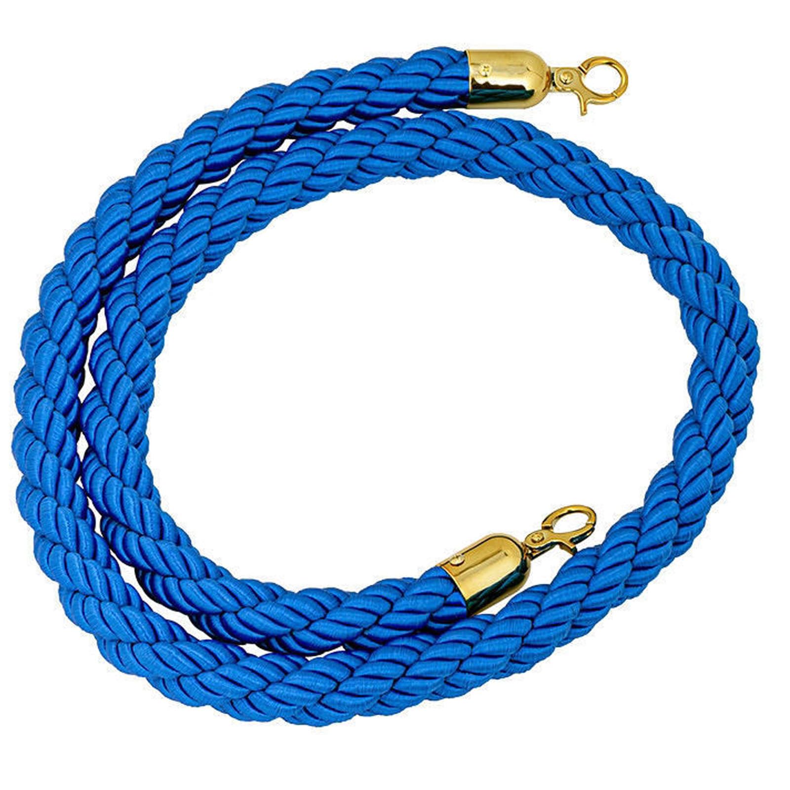 CAIFEXUE 1/1.5/2/2.5/3.0M Barrier Ropes for Crowd Control,Stanchion Hemp Rope Barriers Queue Line Rope for Stanchion Posts Queue Pole, Rope Safety Barrier/Blue/1.5M