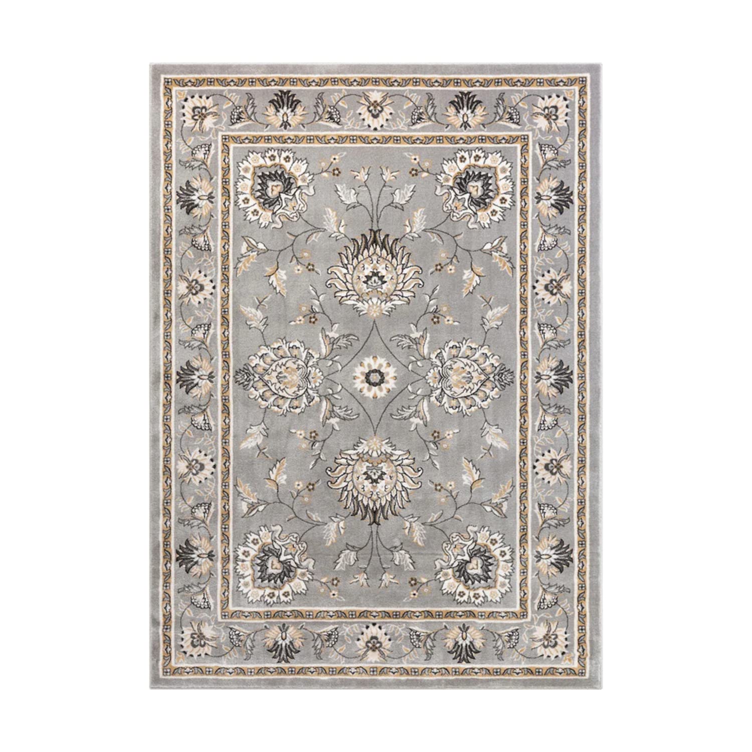 Occuwzz Traditional Persian Medallion Area Rug - Floral Print Washable Fleece Mat for Indoor Floor Covering, Lightweight and Foldable Accent Rug for Living Room, Bedroom, Dining Room