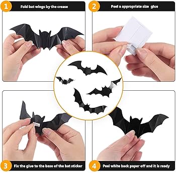 ハロウィン 飾り コウモリ ステッカー ウォールステッカー DIY パーティー Amazon.co.jp: ZOYUBS ハロウィン 飾り コウモリ ステッカー