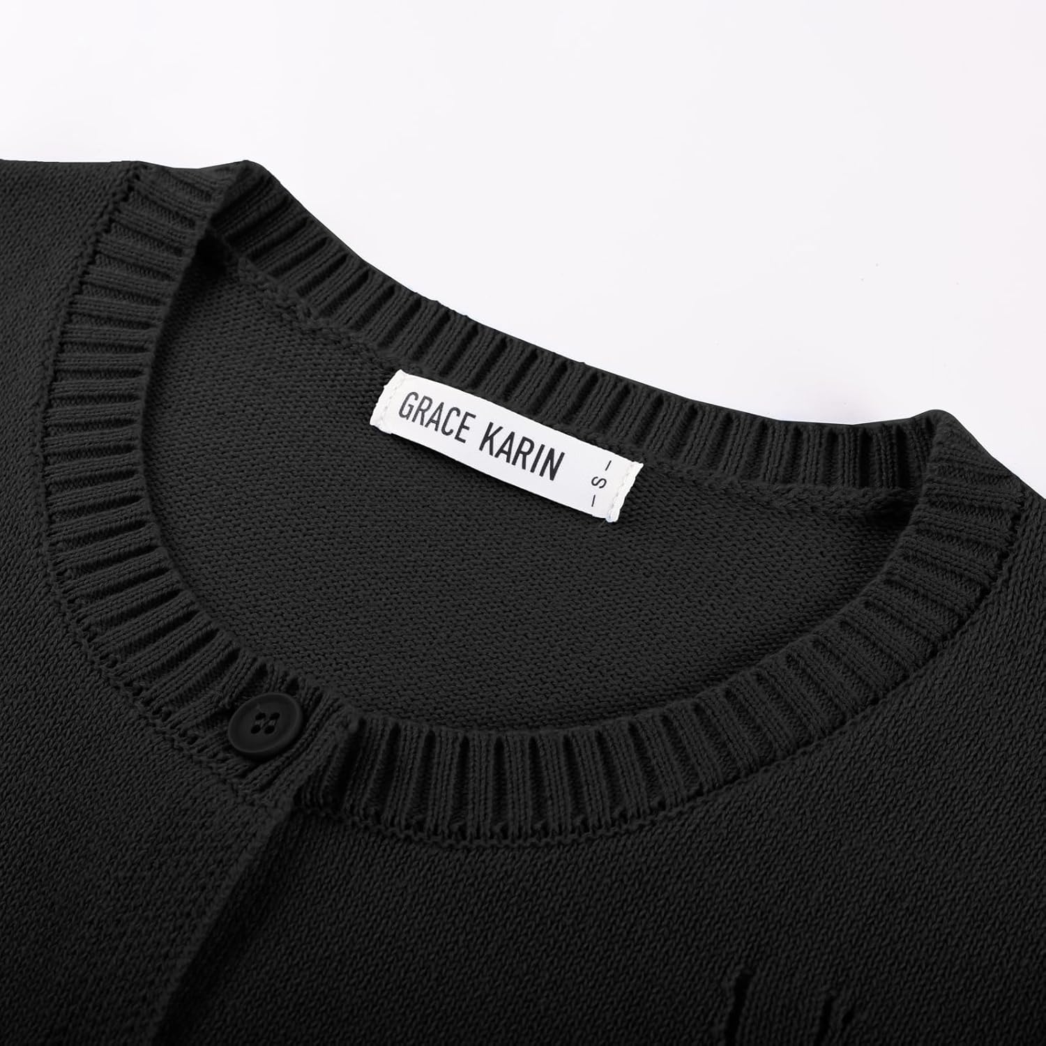 GRACE KARIN Short Sleeve Cardigans for Women, Spring Cropped Cotton Sweaters, Trendy Crew Neck Button Up Tops Casual, - Image 7