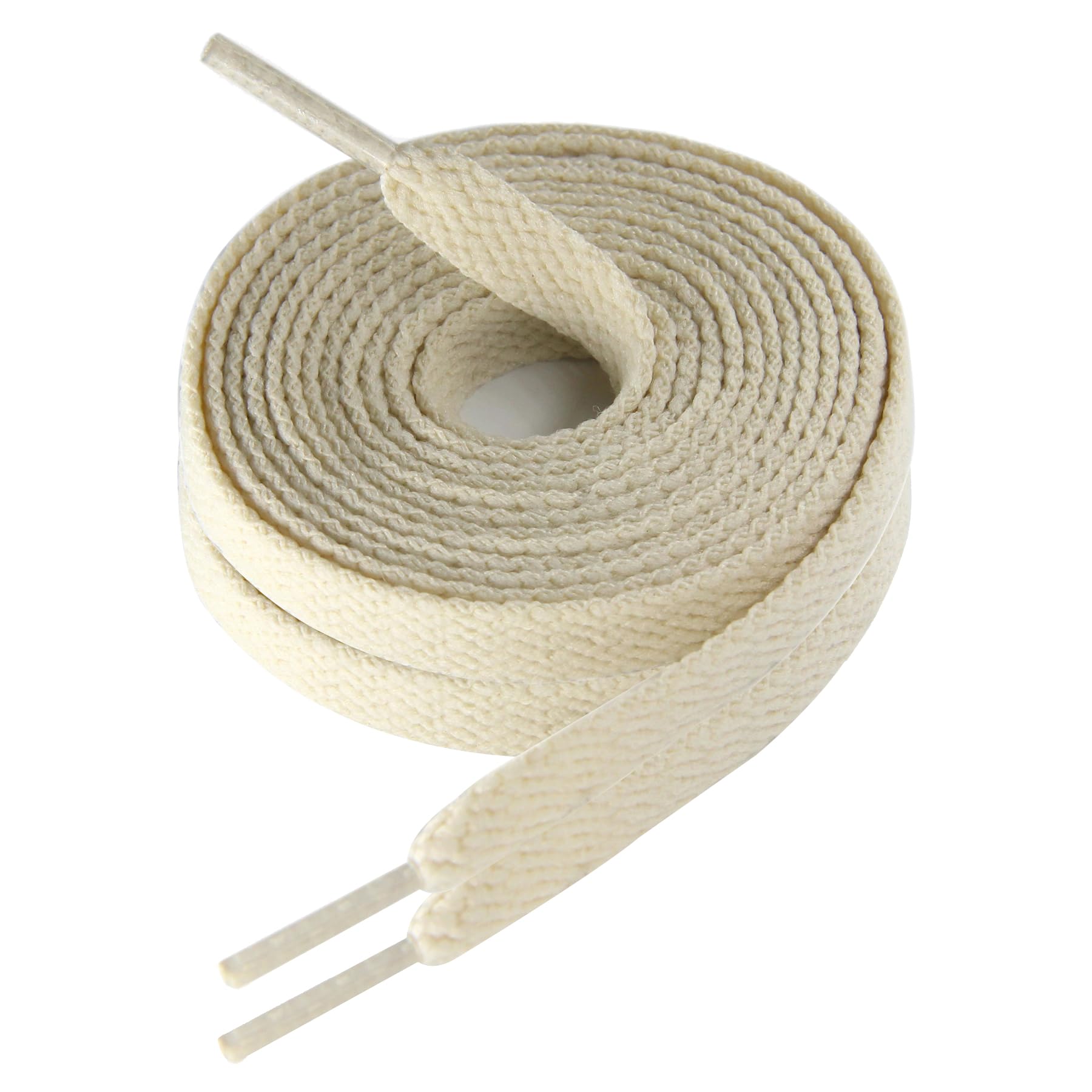 CCSOFTIME2 Pairs Flat Cream Shoe Laces,120cm Laces for Trainers Converse Air Force 1 High Top Boots,Wide 8mm Replacement Laces for Men Women Boys Kids Adult,Cream-120cm