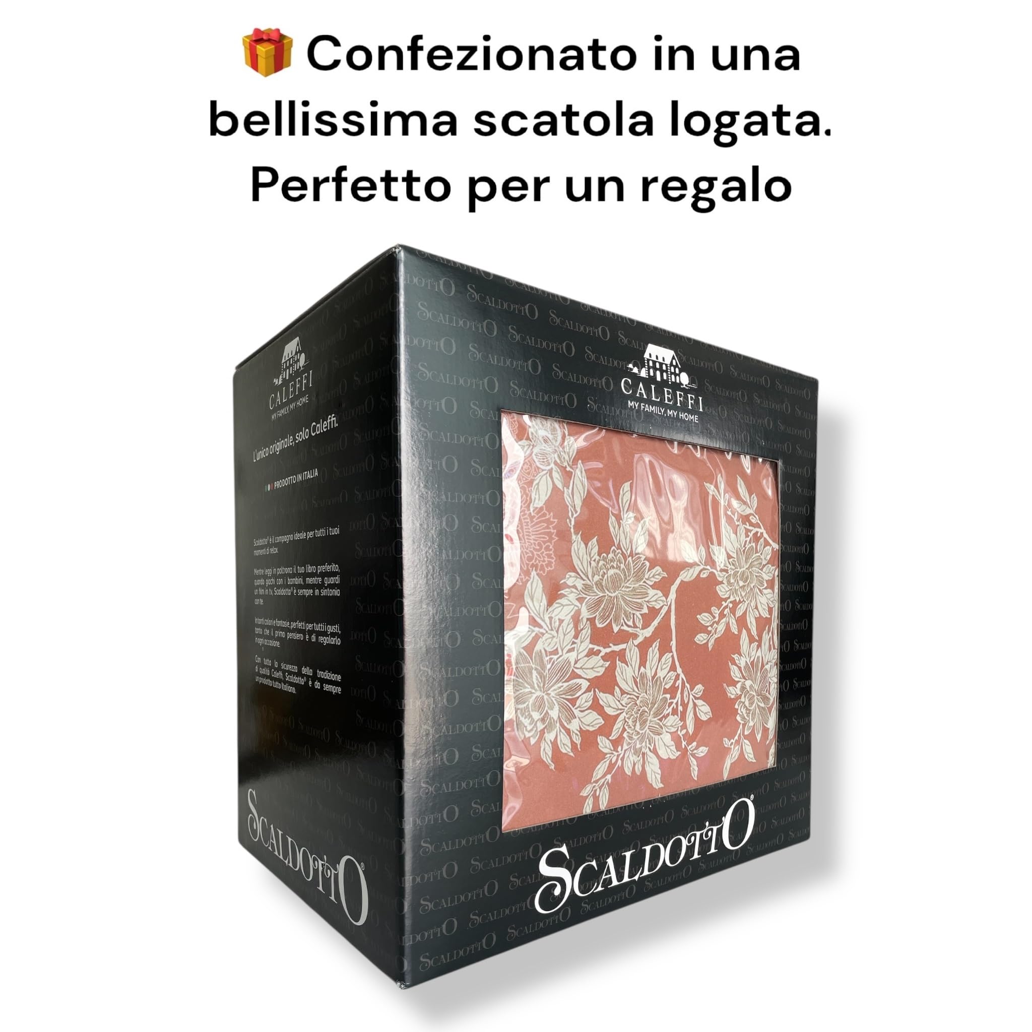 Caleffi Scaldotto Berry Plaid Invernale 130x170 cm – Trapunta Imbottita 250 g/m² in 100% Cotone – Made in Italy – Morbido e Anallergico – Ambra