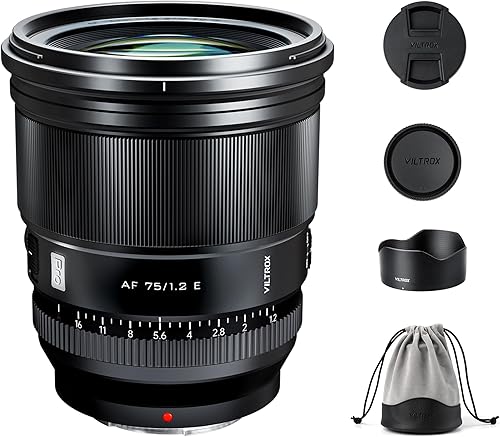 VILTROX PRO - Lente AF de 2.953 in f1.2 para Sony E-Mount, Ultra F1.2 gran angular APS-C Auto Focus Prime Lente compatible con cámaras Sony E-Mount