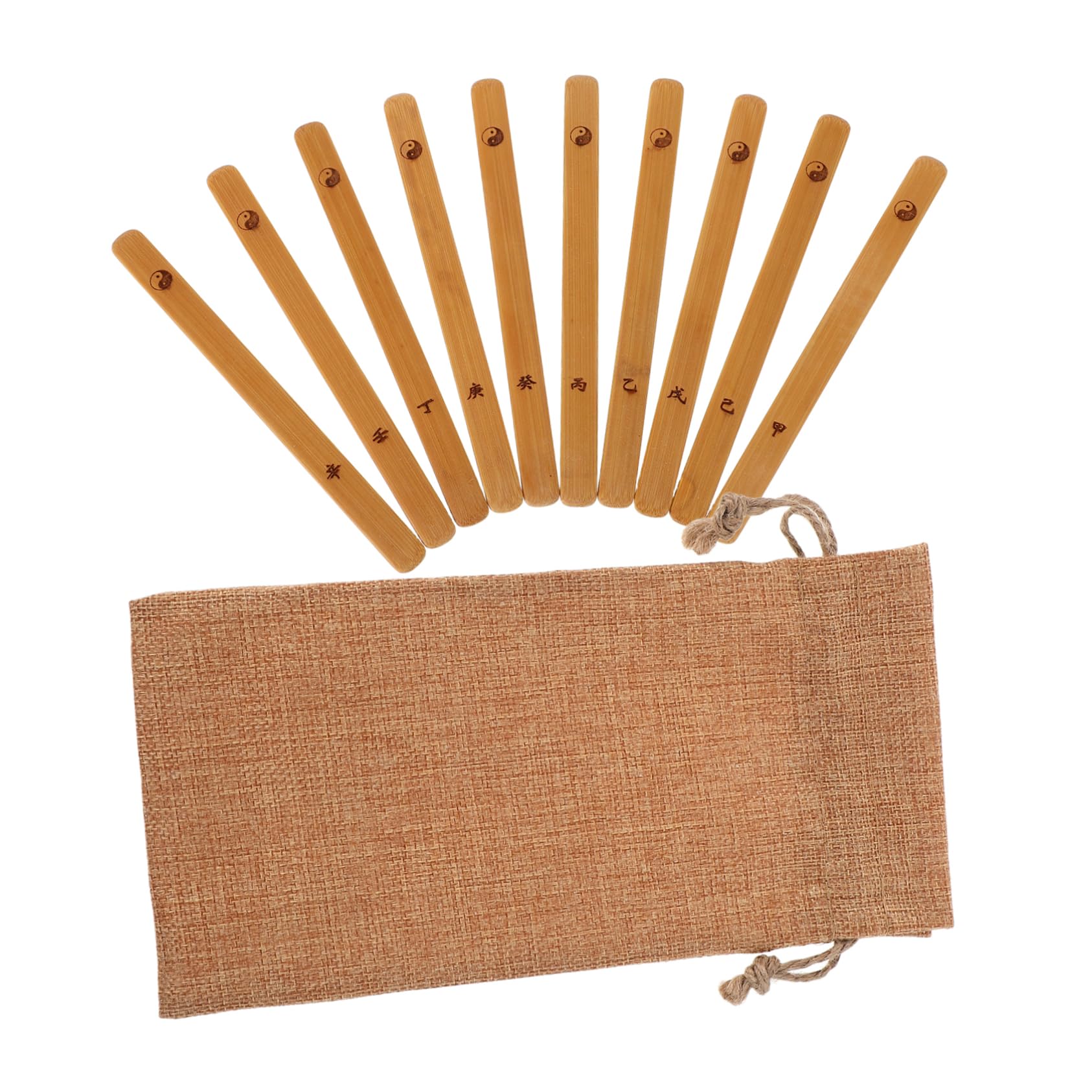 KOMBIUDA 10pcs Divination Game Bamboo Sticks Traditional Chinese Fortune Telling Sticks for Home Spiritual Practice