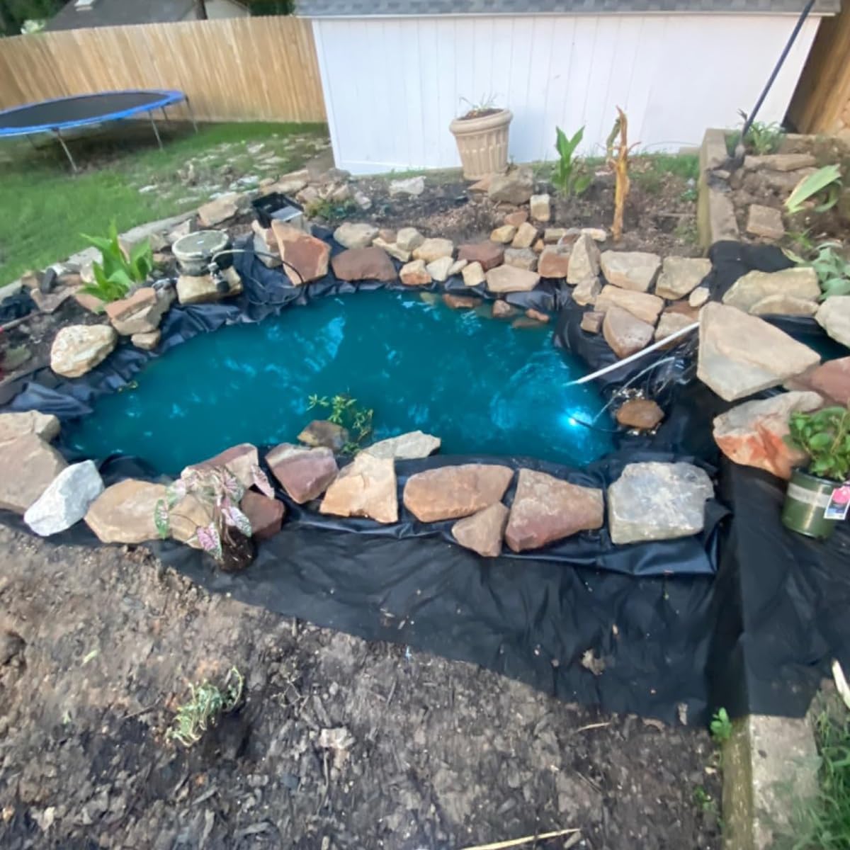 Revestimiento de Estanque 3x5m HDPE Lona para Estanque 8x6m 7x7m 15x10m resistente a los rayos UV y a la intemperie 0.12mm Lámina para Estanque De jardín pour Bassin Koi Cascades d'eau ( Tamaño : 4x4m