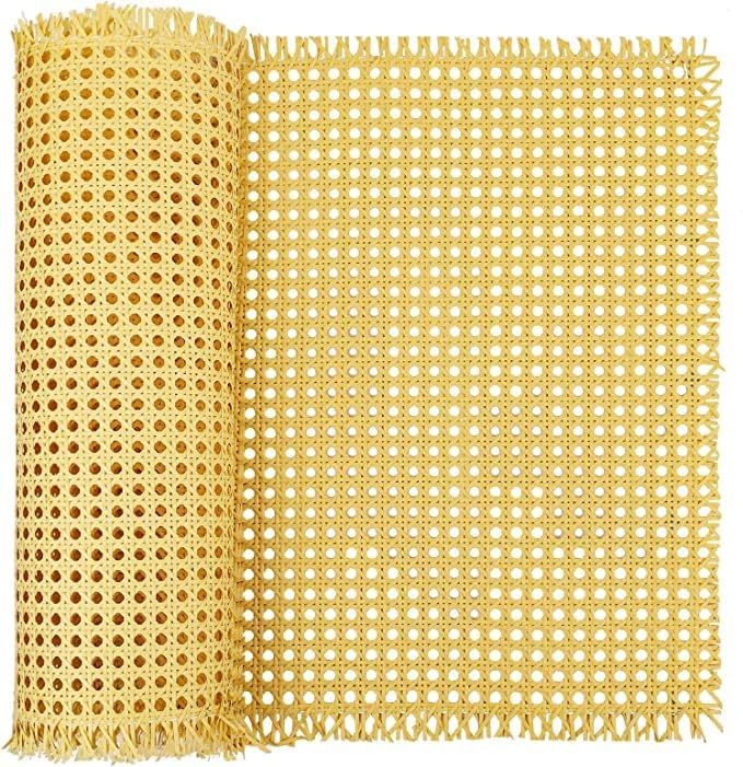 A J Cane Store Plastic Cane Webbing for Caning Projects Natural Pre - Woven Open Mesh Cane - PE Rattan Cane Webbing Rattan Roll Cabinet Chair (18X72) inch-image-28
